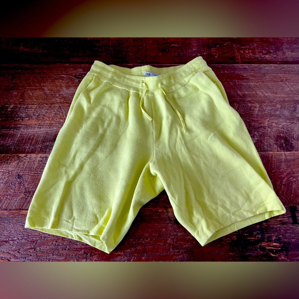 Neon Yellow Relaxed Shorts
